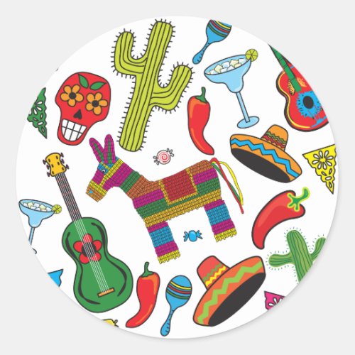 Mexican Fiesta Party Images Classic Round Sticker