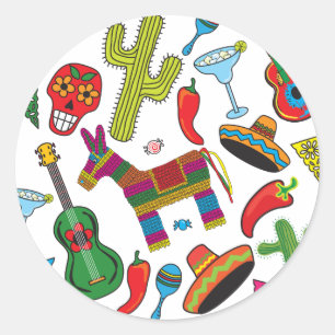 Mexican Fiesta Party Images Classic Round Sticker