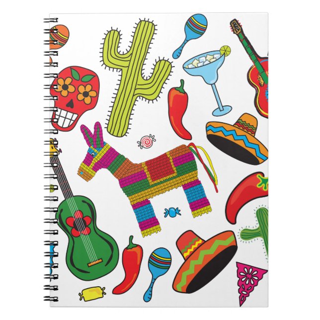 Mexican Fiesta Party Images Notebook (Front)