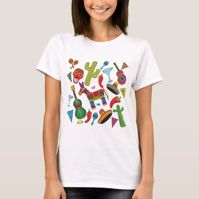 Mexican Fiesta Party Images T-Shirt (Front)