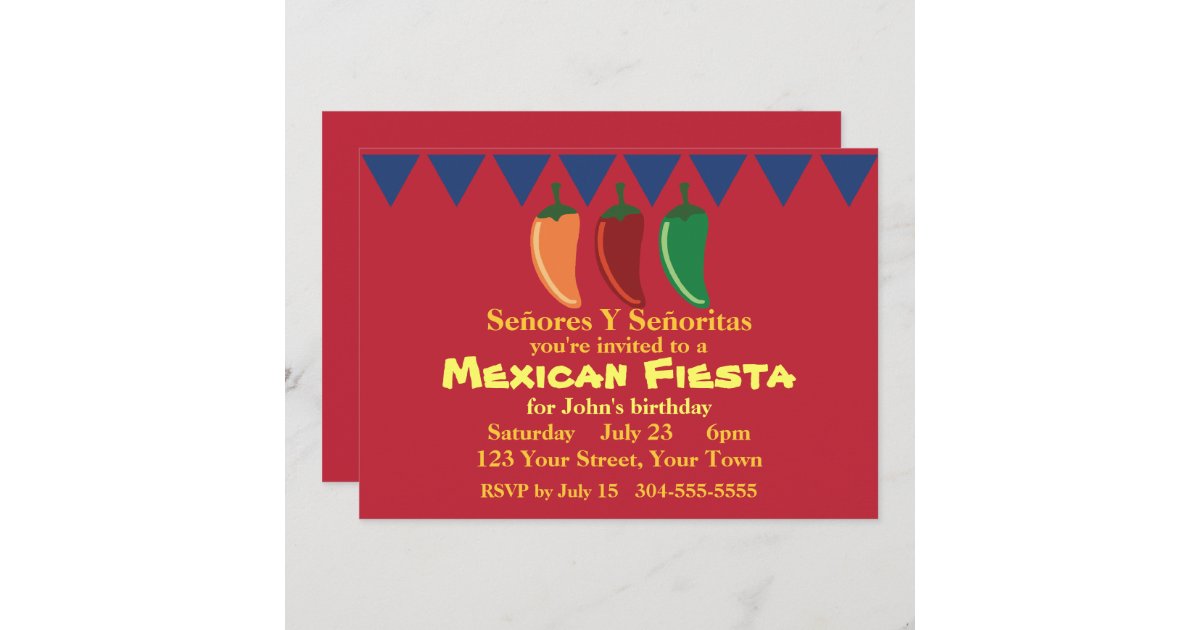 Mexican Fiesta Party Invitation Zazzle 2254