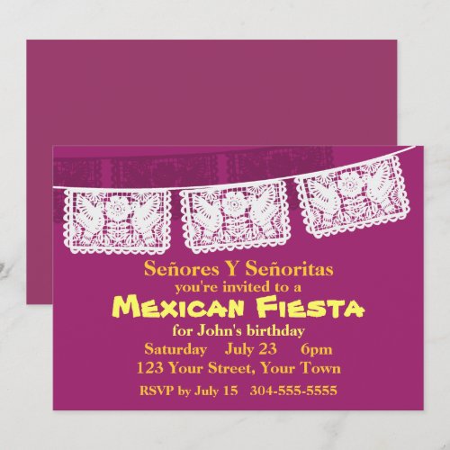Mexican Fiesta Party Custom Invites