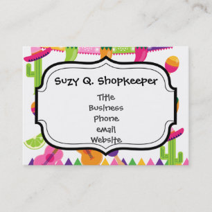 Mexican Fiesta Party Sombrero Saguaro Lime Peppers Business Card