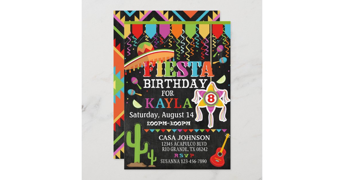 Mexican Fiesta Pinata Party Bright Colors Birthday Invitation Zazzle Mexican Fiesta Pinata Party Bright Colors Birthday Invitation Zazzle
