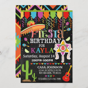 Mexican Fiesta Pinata Party Bright Colors Birthday Invitation