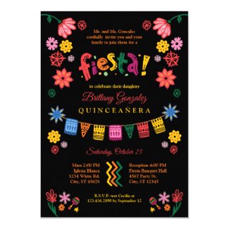 Mexican Fiesta Quinceañera Invitation