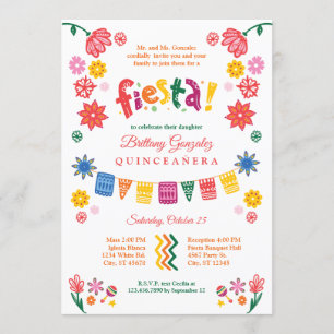 Mexican Fiesta Quinceañera Invitation