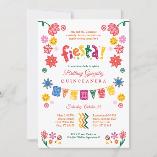 Mexican Fiesta Quinceaera Invitation