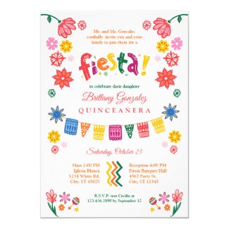 Mexican Fiesta Quinceañera Invitation