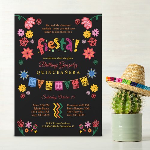 Mexican Fiesta Quinceaera Invitation