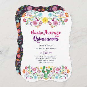 Mexican FIESTA Quinceanera Invitation Folk Art