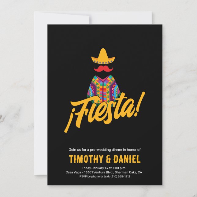 Mexican Fiesta Rehearsal Dinner Invitation (Front)