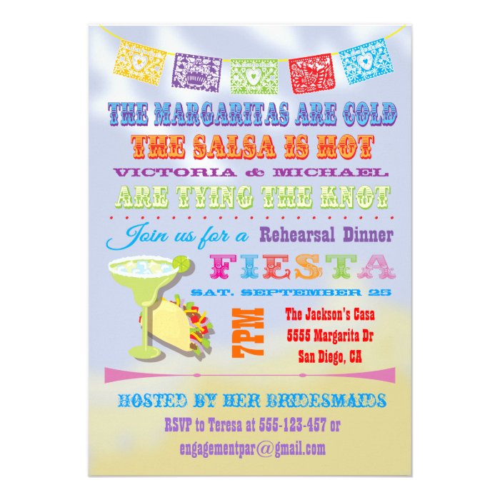 Mexican Fiesta Rehearsal Dinner Invitations