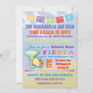 Mexican Fiesta Rehearsal Dinner Invitations
