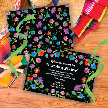 Mexican Fiesta Rehearsal Dinner With Embroidery Invitation by McBooboo at Zazzle