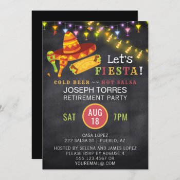 Mexican Fiesta Retirement Party Chalkboard Invitation by angela65 at Zazzle