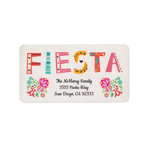 Mexican Fiesta return address label