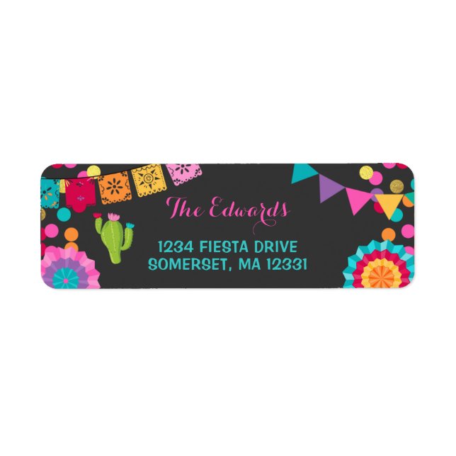 Mexican Fiesta Return Address Labels Fiesta Party (Front)