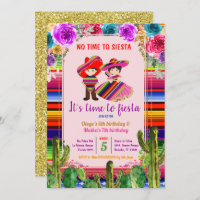 Mexican Fiesta Sibling Birthday Invitation