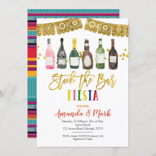 Mexican Fiesta Stock The Bar co-ed couple shower Invitation
