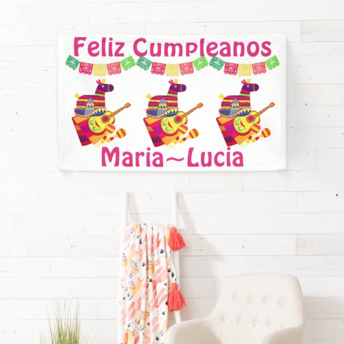 Mexican Fiesta Style Birthday Party  Banner