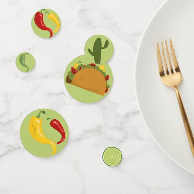 Mexican fiesta taco baby shower confetti (Group)