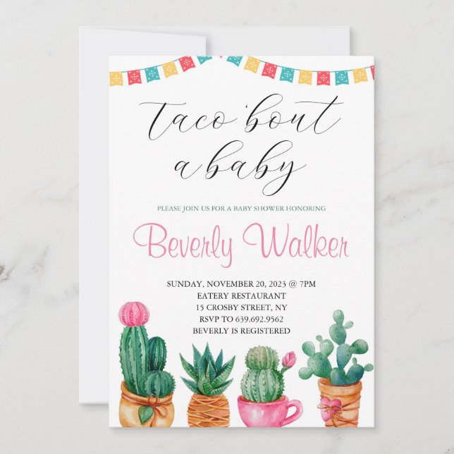 Mexican Fiesta Taco Bout A Baby Couple's Shower In Invitation (Front)