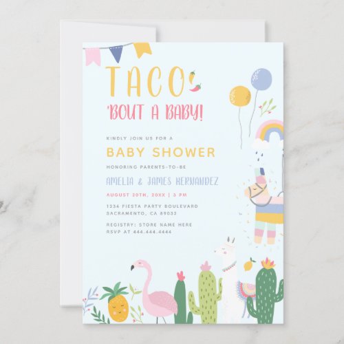 Mexican Fiesta Taco Bout A Baby Couples Shower Invitation