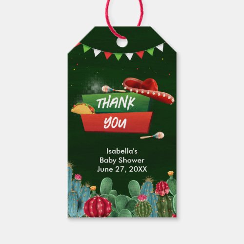 Mexican Fiesta Taco Bout A Baby Favor Tag