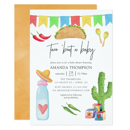 Mexican Fiesta Taco 'bout a Baby Shower Invitation | Zazzle.com