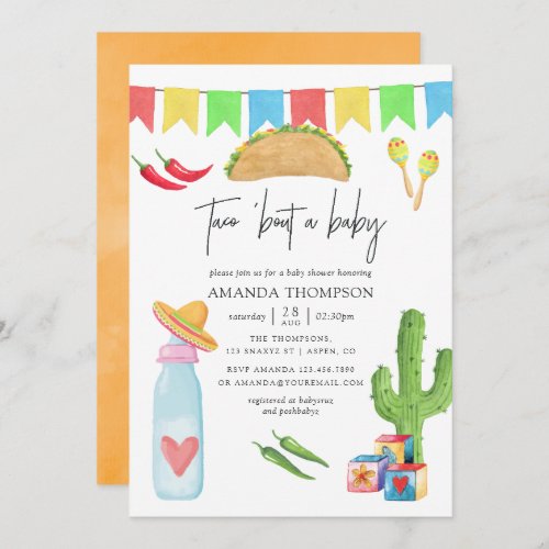 Mexican Fiesta Taco bout a Baby Shower Invitation