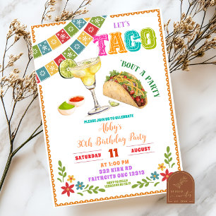 Mexican Fiesta Taco bout a party birthday Invitation