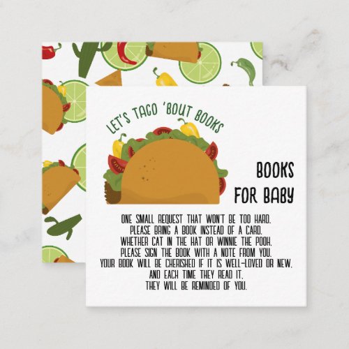 Mexican fiesta taco bout books for baby enclosure card