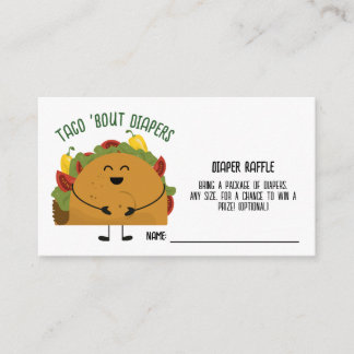 Mexican fiesta taco 'bout diapers Diaper Raffle Enclosure Card