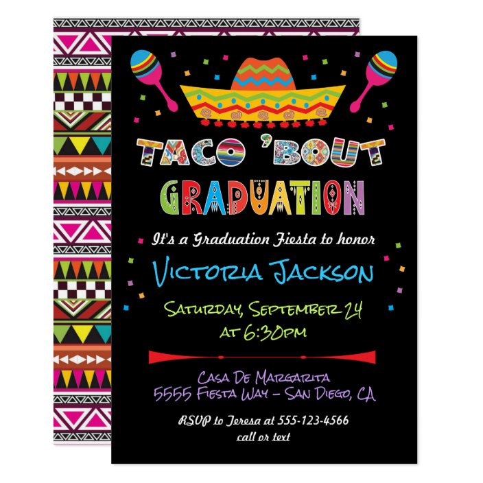 Mexican Fiesta Taco Bout Graduation Party Invitation Zazzle Mexican Fiesta Taco Bout Graduation