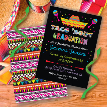 Mexican Fiesta Taco Bout Graduation Party Invitation by McBooboo at Zazzle