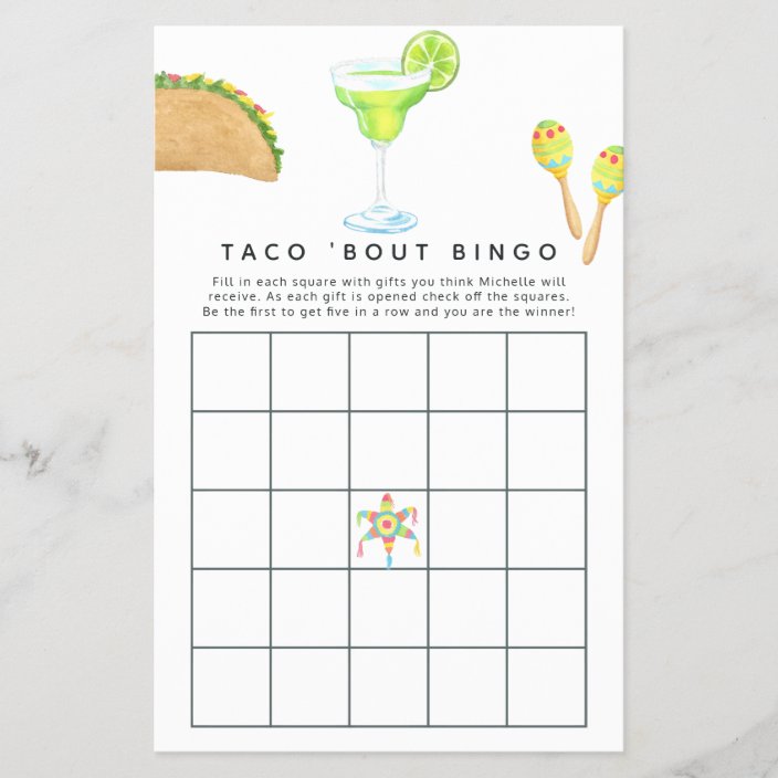 Mexican Fiesta Taco 'bout Love Bingo 