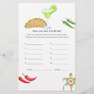 Mexican Fiesta Taco 'bout Love Bridal Shower Game