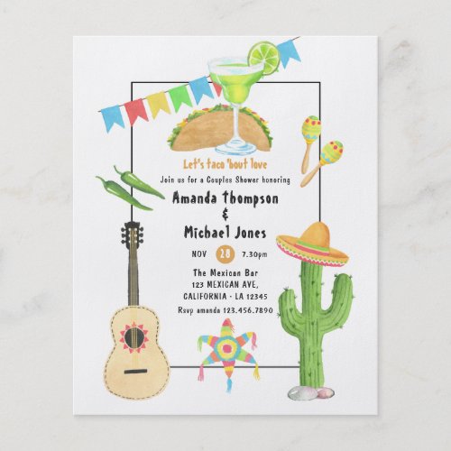 Mexican Fiesta Taco bout Love Couples Shower Flyer