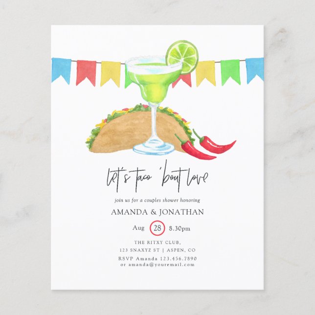 Mexican Fiesta Taco 'bout Love Couples Shower Flyer (Front)
