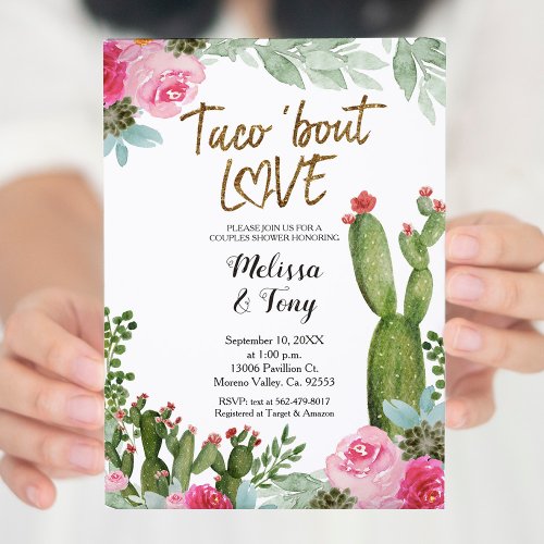 Mexican Fiesta Taco bout Love Couples Shower Invi Invitation