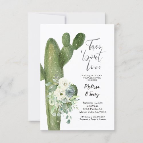 Mexican Fiesta Taco bout Love Couples Shower Invitation