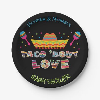 Mexican Fiesta Taco Bout Love Couples Shower Paper Plates by McBooboo at Zazzle