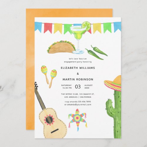 Mexican Fiesta Taco bout Love Engagement Party Invitation