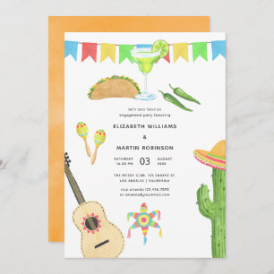 Mexican Fiesta Taco 'bout Love Engagement Party Invitation