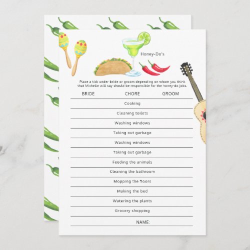 Mexican Fiesta Taco bout Love Honey Dos Game Invitation