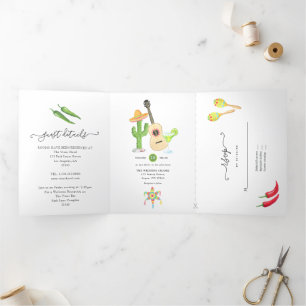 Mexican Fiesta Taco 'bout Love Tri-Fold Invitation