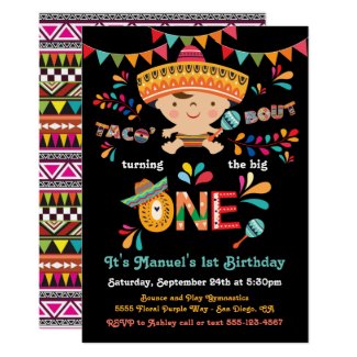 Mexican Fiesta Taco bout One 1st Birthday Invitation