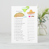 Mexican Fiesta Taco Bridal Shower Game Invitation (Standing Front)