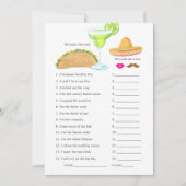 Mexican Fiesta Taco Bridal Shower Game Invitation (Front)